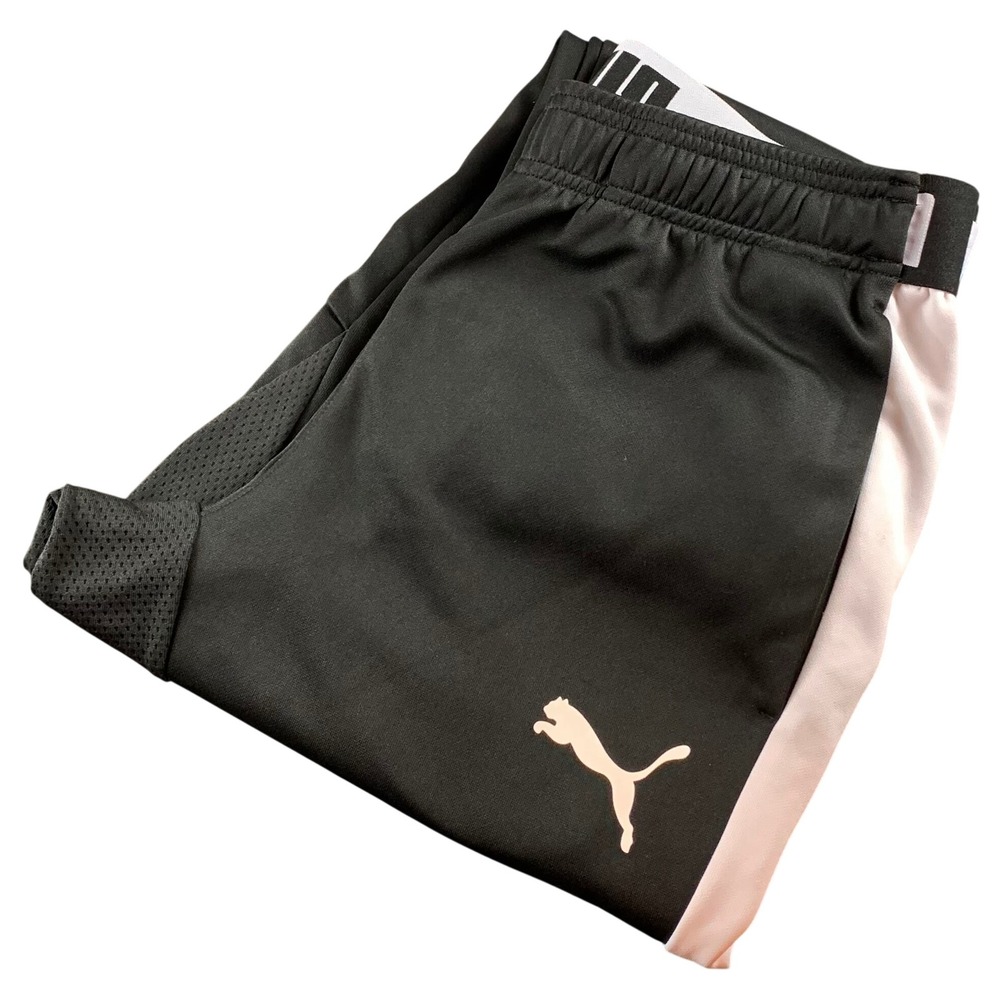Puma Mens dryCELL Track Pants Black White Tapered Ankle Zip Joggers 598388-01 M